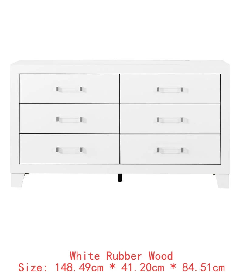 5PC White Full Bedroom Set with LED Lighting