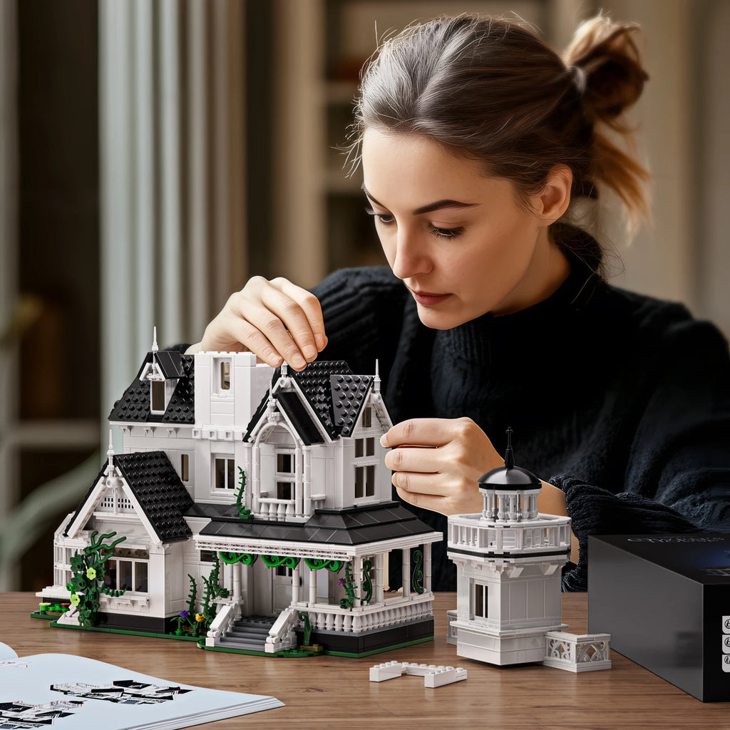 Magic House Building Set/ Home Decor with LED Light, Owens House Blocks/Model Room Decoration/Gift for Adults (1877PCS)
