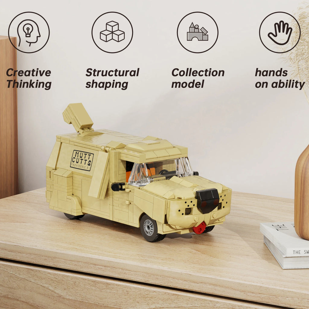Funny Dog Van DIY Car Building Blocks Set Animal Vehicle Model Living Room Shelf /Home Decoration/ Office Desk Decor /Gifts for Fans