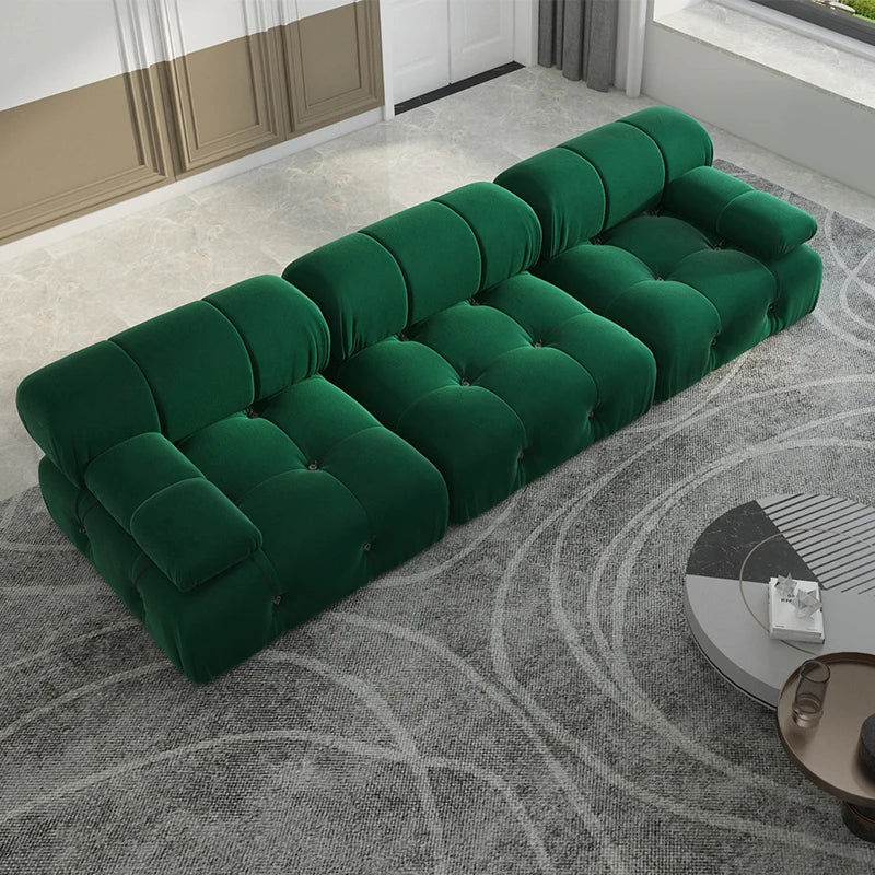 104" Minimalist Modular Sectional Sofas/ Modern Velvet Convertible Couches/ 3 Seats/ Living Room Sofa Sets for Office/ Apartment