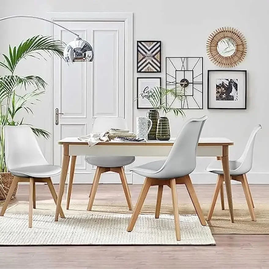 Dining Chairs Set of 8 Kitchen Mid Century Modern Chairs with Wood Legs