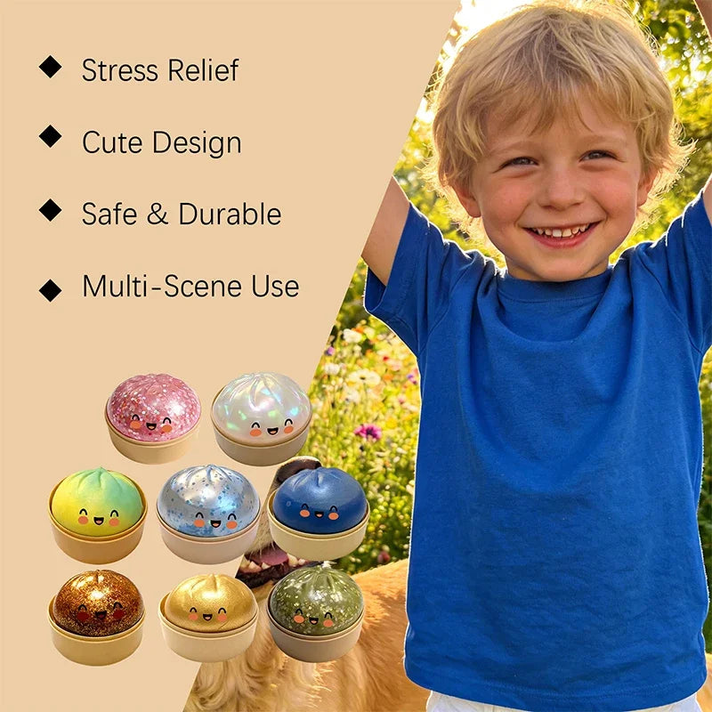 Simulation Flash Dumpling Pressure Ball /Slow Rebound/ Soft Pinch Decompression/ Office/ Home Decorations Children/ Adults Birthday Gifts