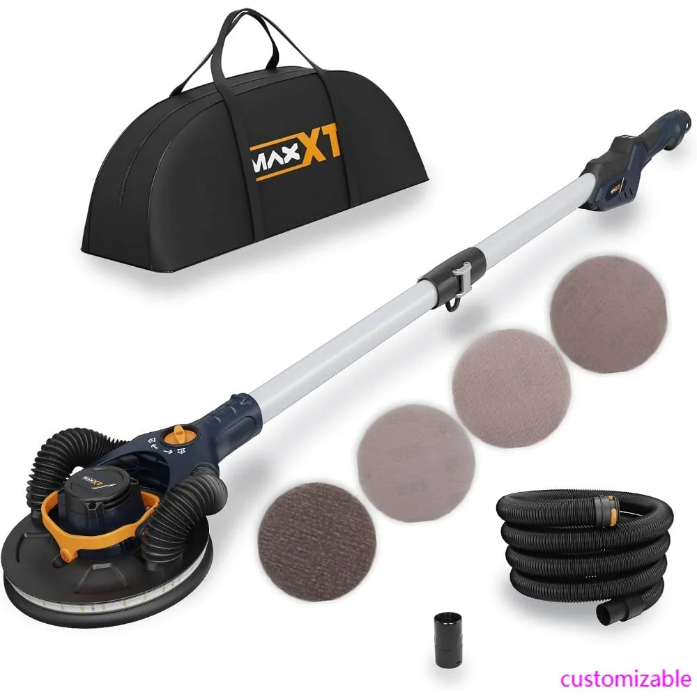 4mm Random Orbital Drywall Sander, Brushless 350W 3.5A, Foldable Electric Wall Sander with Dual Mode Suction System