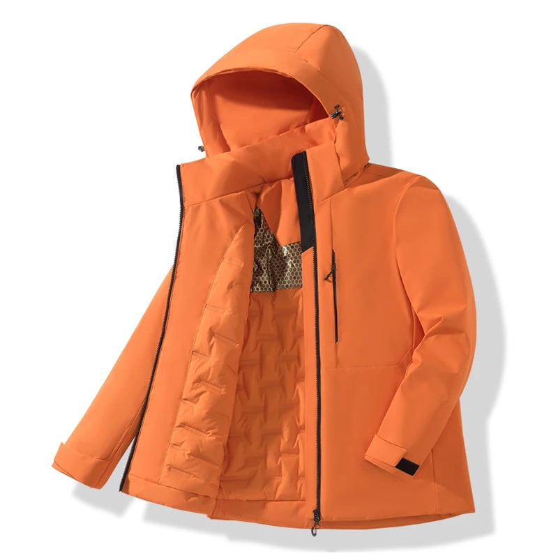 JNLN Unisex Waterproof Fleece Jackets /Winter Windproof Thermal Windbreaker Men and Women Hiking, Camping, Skiing, Climbing Raincoat