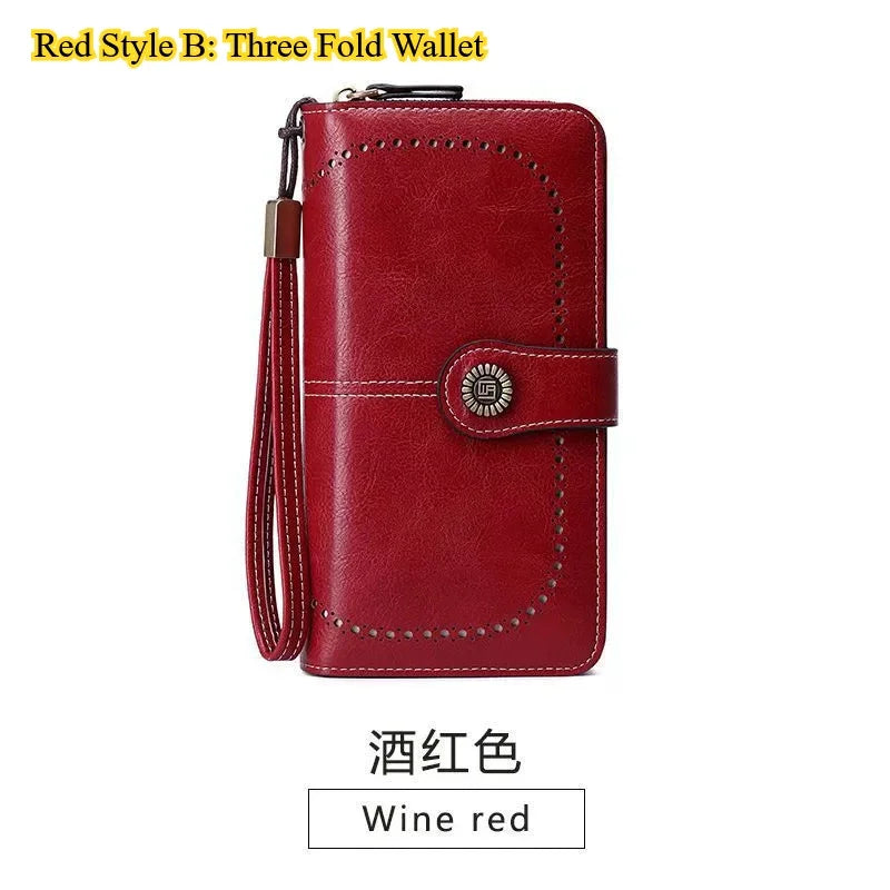 High Quality Women Wallet  Anti-Theft Leather Wallets For Woman/ Long Zipper Large Ladies Clutch Bag/ Female Purse Card Holder