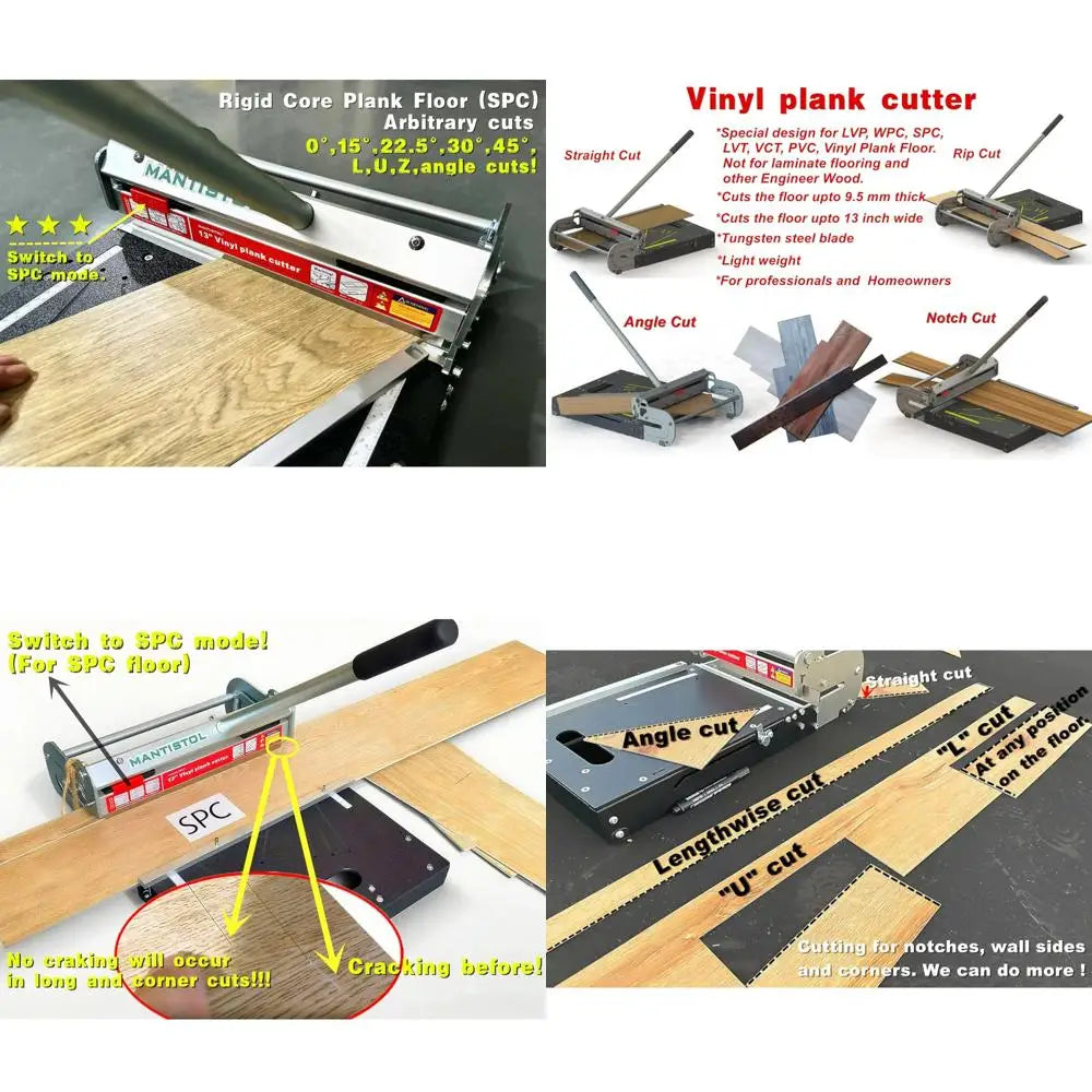 Advanced 13 Pro SPC, LVP, LVT, WPC, RVP, VCT, PVC, and Rigid Core Vinyl Flooring Cutter - Cuts Up to 9mm Thickness