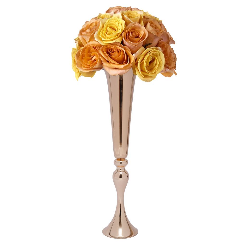 Metal Trumpet Vases, Flower Vase, Metal Table Centerpieces for Wedding Party/ Banquet Decor