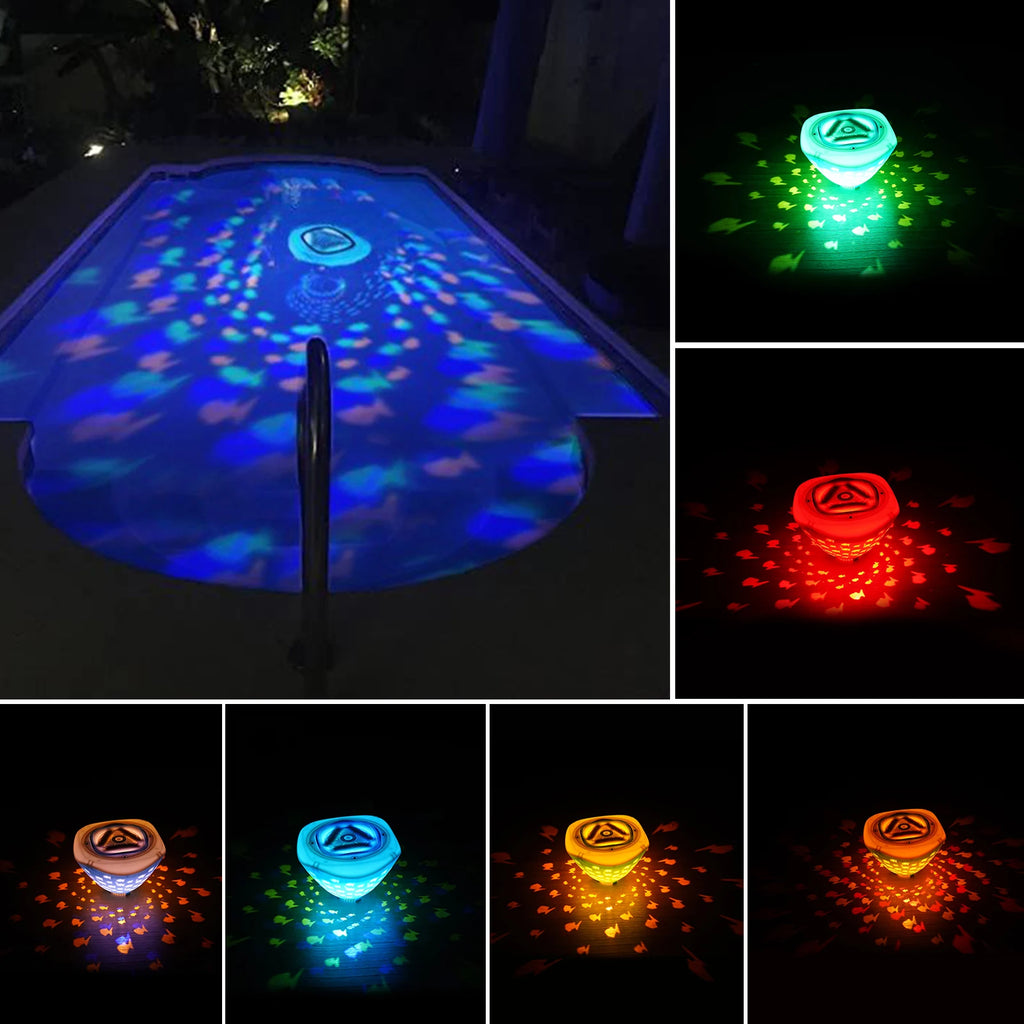 Multi Color Underwater Lamp/ Fish Pattern Floating Night Lights /4 Colors/ Battery Operated for Disco Pool Party