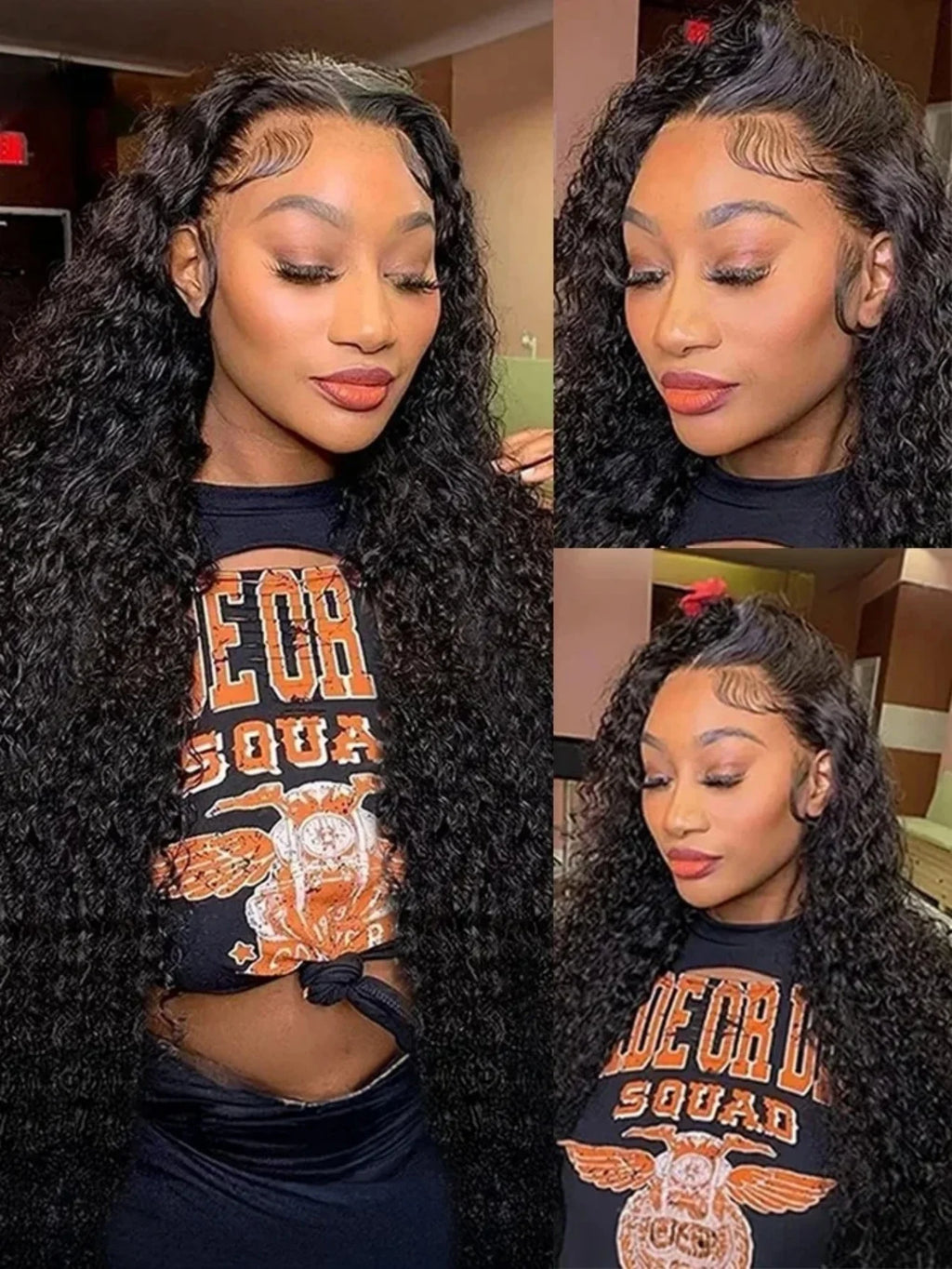Golden Deep Wave 13x4 13x6 HD Lace Frontal Wigs/ Human Hair/ Water Curly Front Wigs 5x5 Glue Less Human Hair for Women