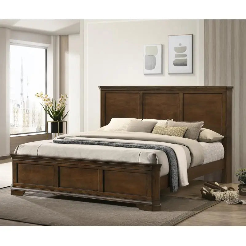 Traditional Wood Panel 5-Piece King Bed Set