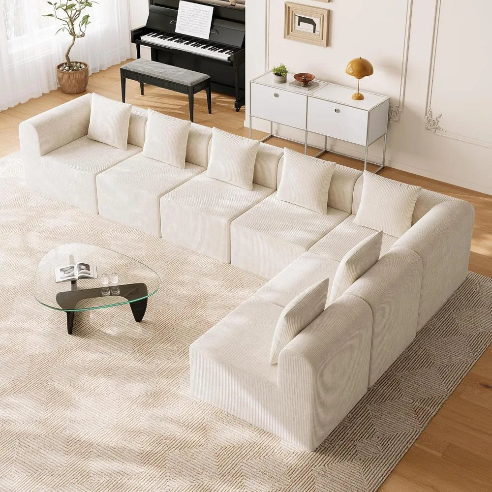 Modular Sectional Couches for Living Room with Deep Seat, L-Shape Cloud Sofa Couch, High Density Memory Foam, Boneless