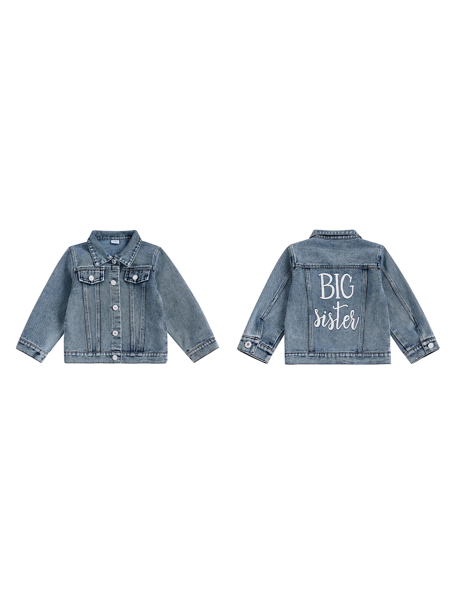 Adorable Baby Blue Denim Jacket with Front Pocket Detail and Snap Button Closure/ Stylish Toddler Fall Outfit Coat
