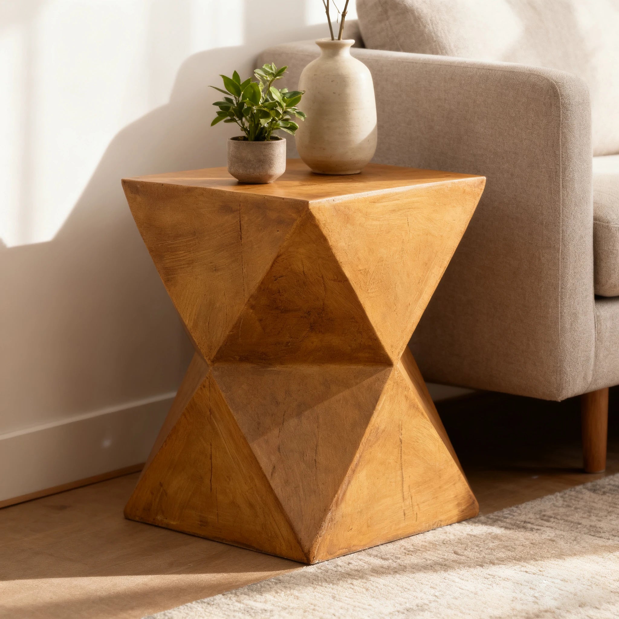 Vintage Wooden Side Table/ Small Coffee End Table/ Nightstand Furniture Storage Organizer for Styling Your Home