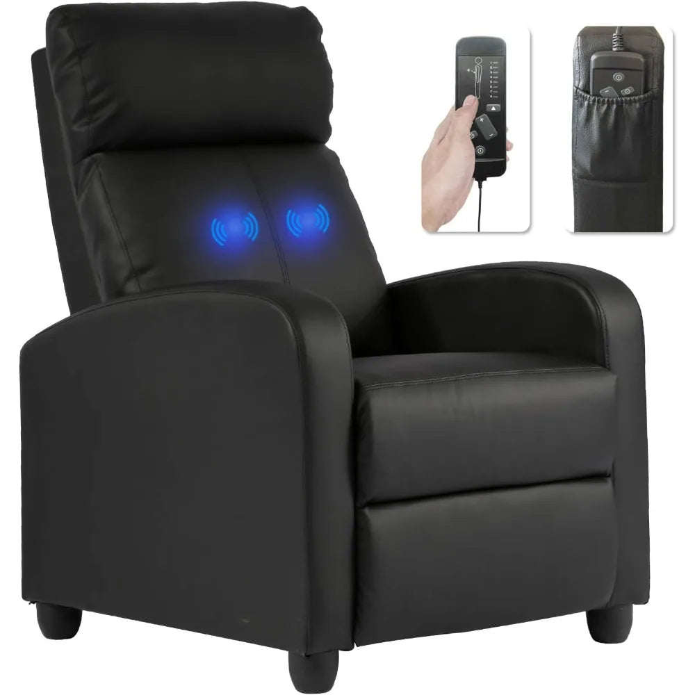 Recliner Chair for Living Room Massage Reading Sofa Home Theater Seating Modern Reclining Easy Lounge with PU Leather Padded Sea