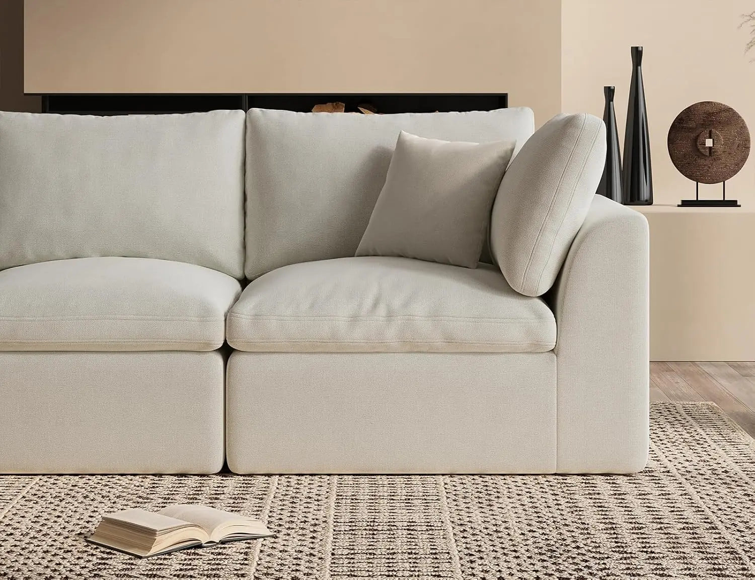 Oversized Cloud Couches for Living Room, Convertible Sectional Couch with Ottoman, 7 Seater Large Modular Sectional Sofa