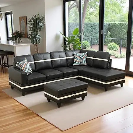 103.5" Oversized Sectional Couch, L Shaped Couch with Storage Ottoman, Modern Modular Sofa with Deep Seat