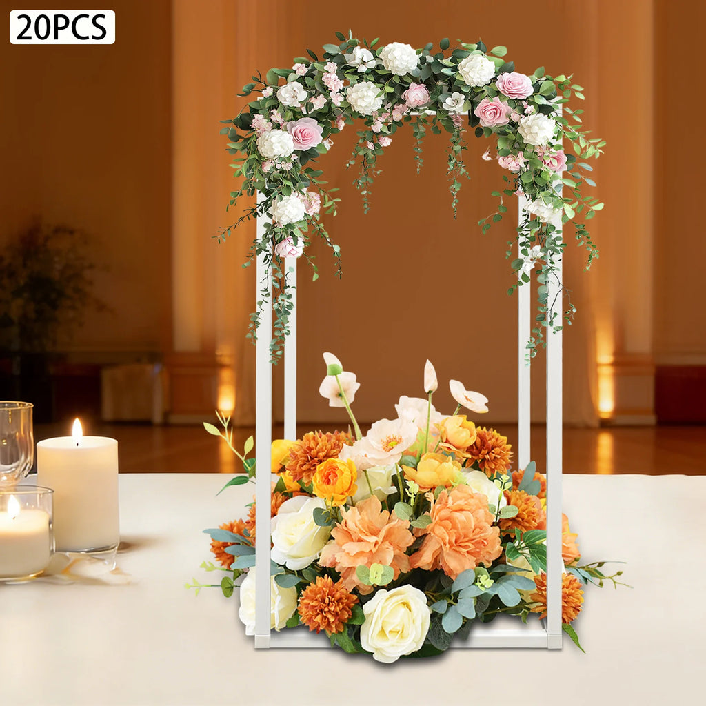 Geometric Flower Stand For Wedding/ 20 PCS Metal Flower Stand 21x21x40cm/ Freestanding Wedding Flower Stand
