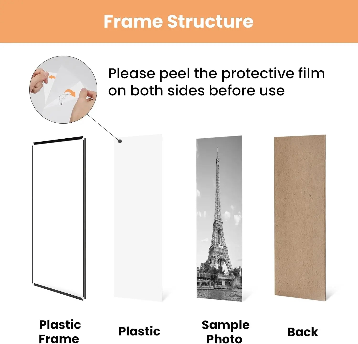16x24 Picture Frame Black 3 Pack, Scratch-Proof Poster Frames 16 x 24 for Photo Gallery - Slide-In Strips, Horizontal or Vertical Wall Mounting