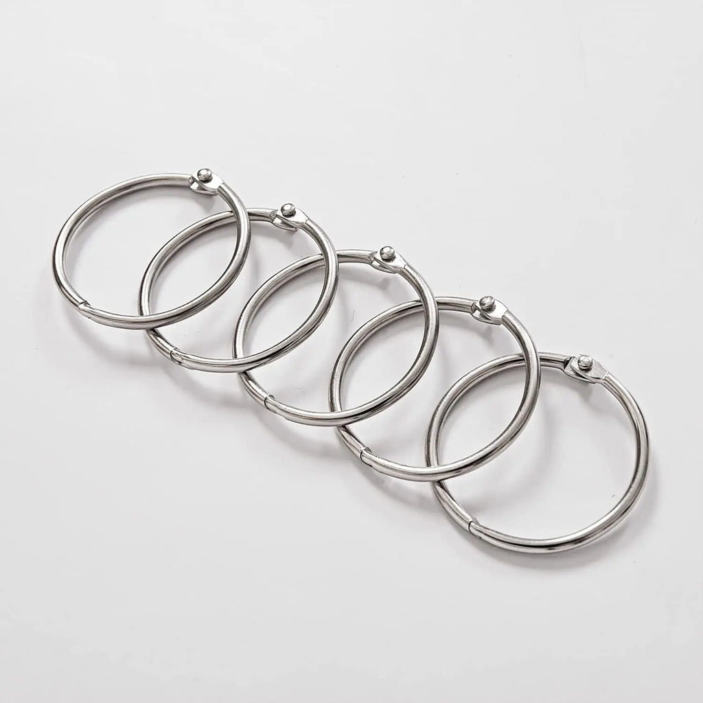 24 Pack Shower Curtain Rings, Rust Proof Shower Curtain Hooks for Bathroom, Loose Leaf Binder Rings/ Keychain Key Rings