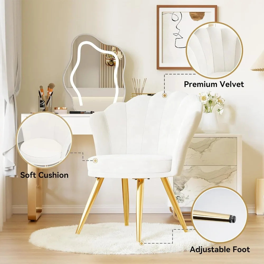 Luxurious Velvet Accent Chair with Gold Legs