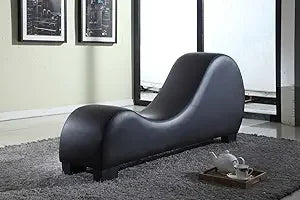 Yoga Chaise Lounge Collection- Faux Leather Curved Sofa