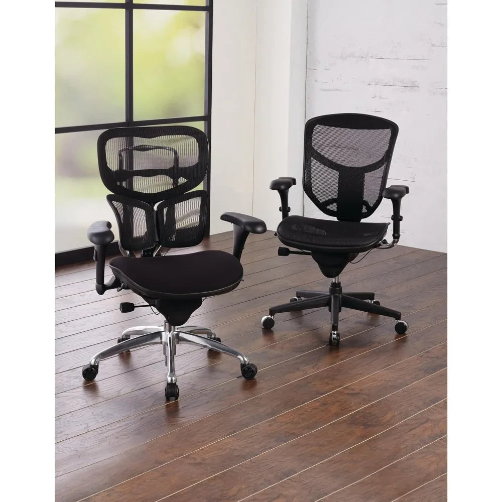 Quantum 9000 Series Ergonomic Mid-Back Office Chair with Mesh Seat and Back, Black