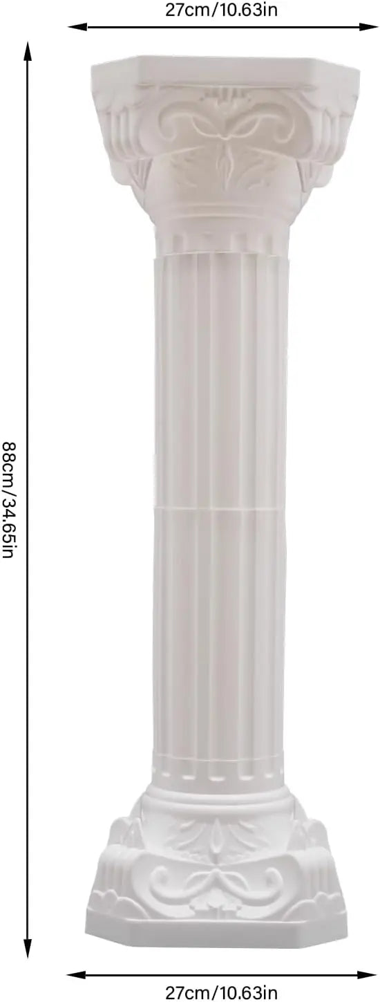 2 Pcs White Roman Pillars for Wedding Backdrops, Decorative Columns, 34.65" Flower Pot Columns/ Decor Stand for Events, Parties, Garden