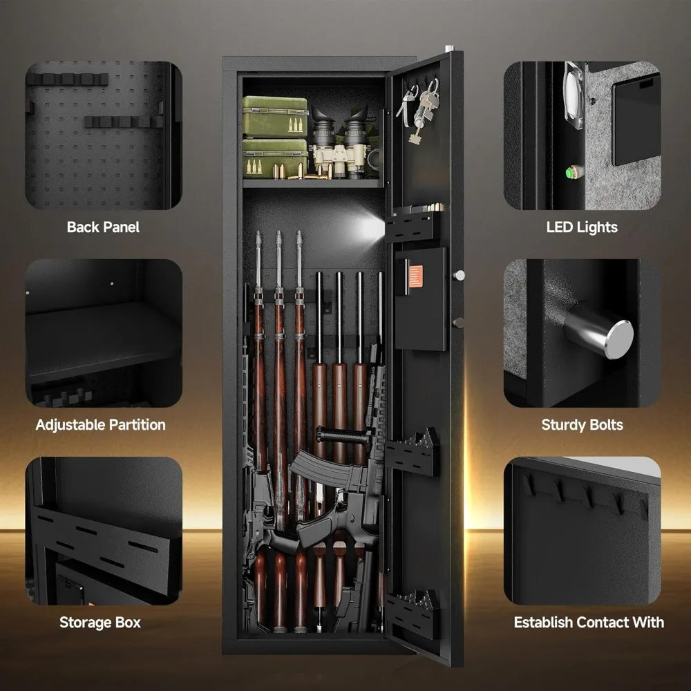 Gun Safe for Home Rifle and Pistols Biometric Gun Safe & Cabinets, Gun Cabinet for Rifles