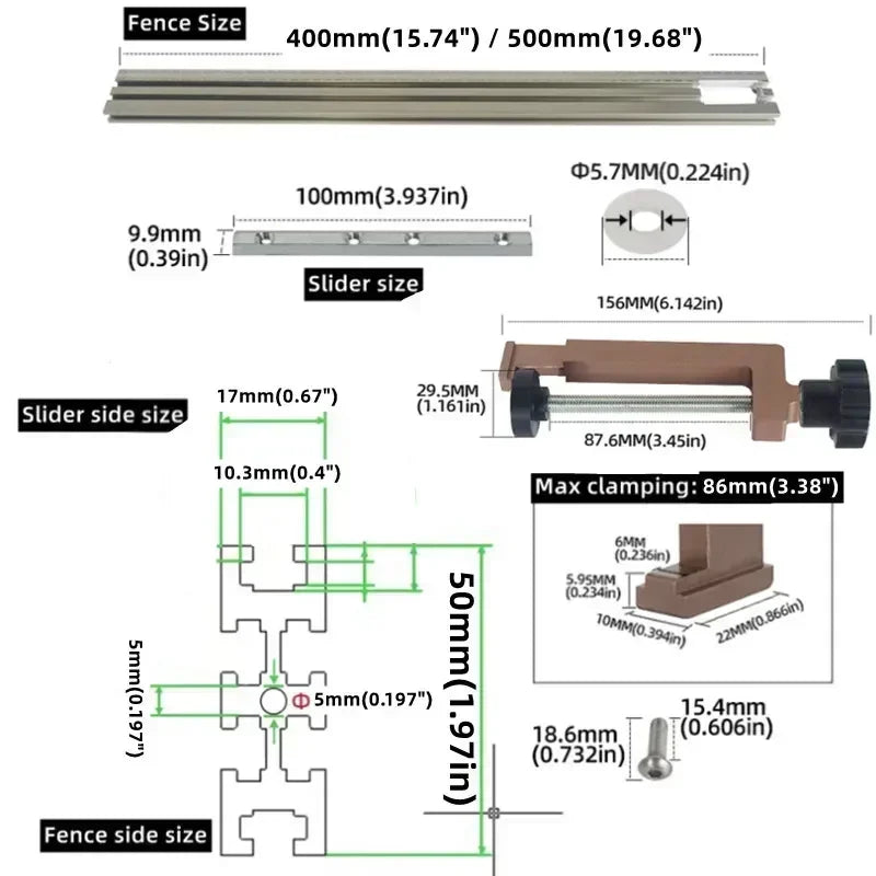 Trimming Machine/ Milling/ Groove Engraving Guide/ Rail Multi-Functional/ Adjustable Backing/ Auxiliary Guide Bracket/ Woodworking Tool
