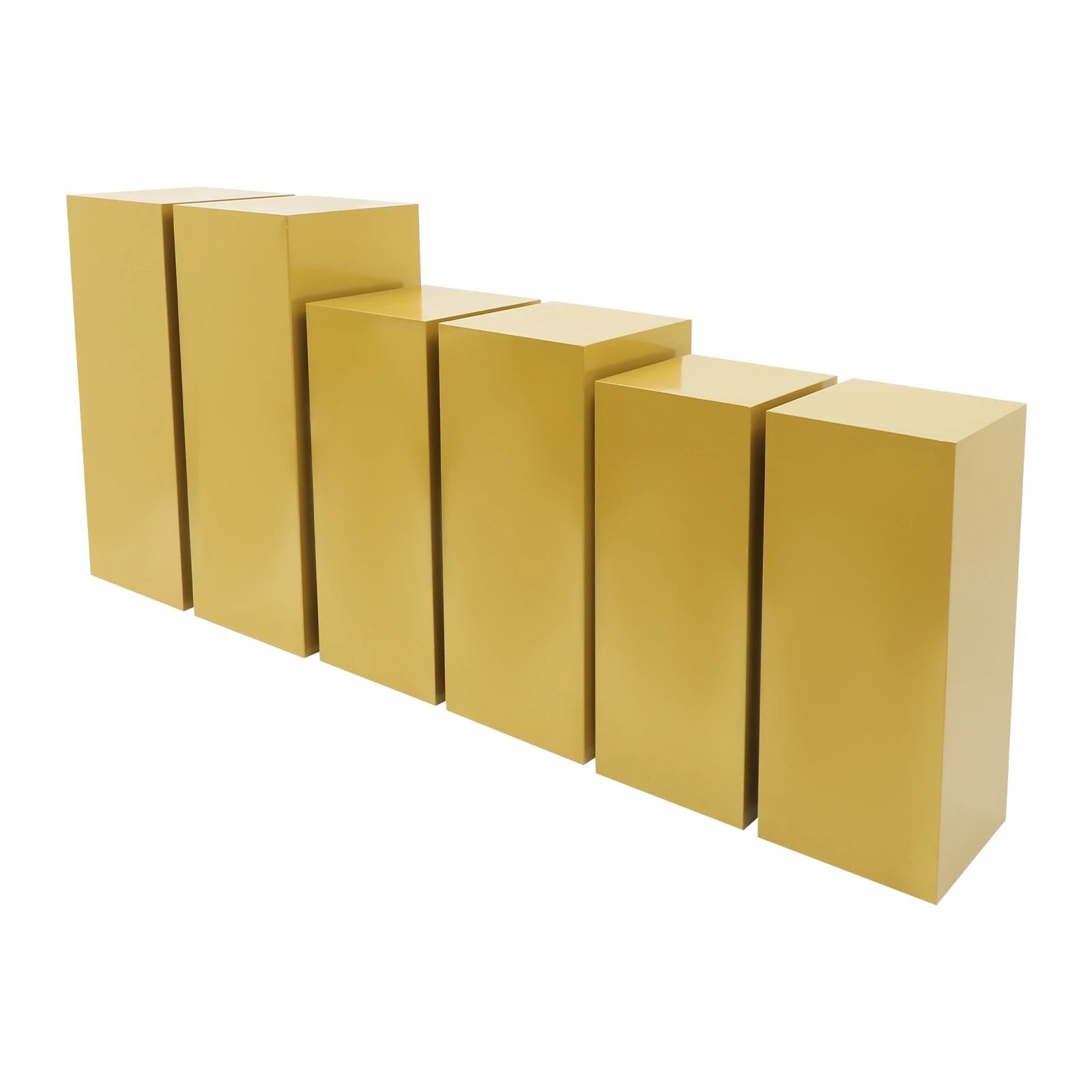 6PCS Gold Display Pedestal Stand, Metal Display Pedestal Stands, Display Pillars for Birthday Party /Wedding, Celebrations