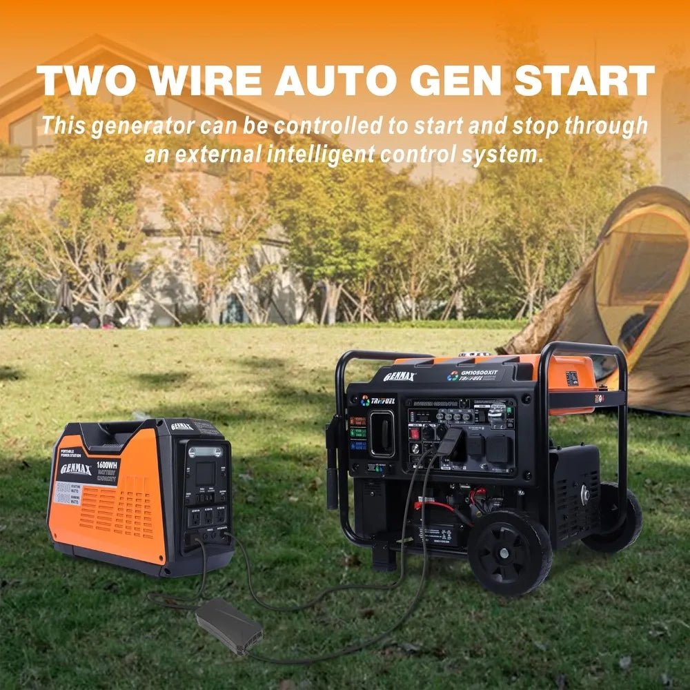 10500 Peak Watt Tri-Fuel Open Frame Inverter Generator with ATS, Quiet Tech, CO Sensor, Digital Display, and 50A