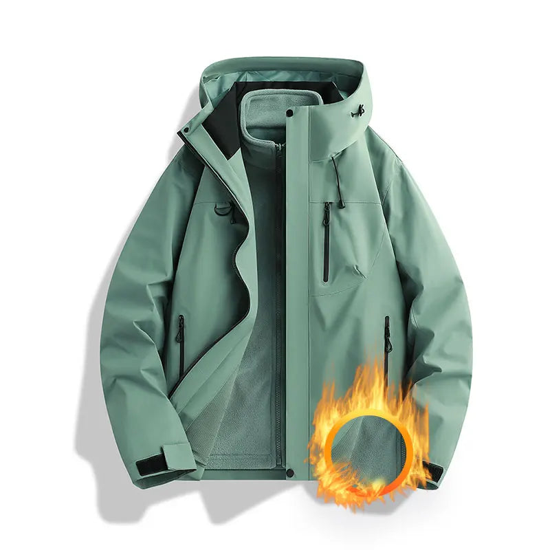 Winter Jacket Outdoor 3-in-1 Waterproof Sport Coat/ Running Unisex Hooded Hiking Jacket/ Warm Breathable Outdoor Couple/ Loose Coat