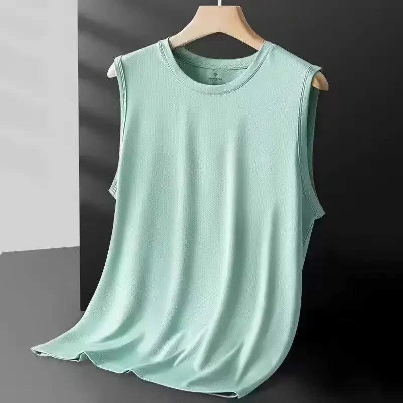 Men's Ice Silk Mesh Vest Lightweight Sports Summer Wear Sleeveless T-shirt/ Tank Top/ Casual Fashion Outerwear