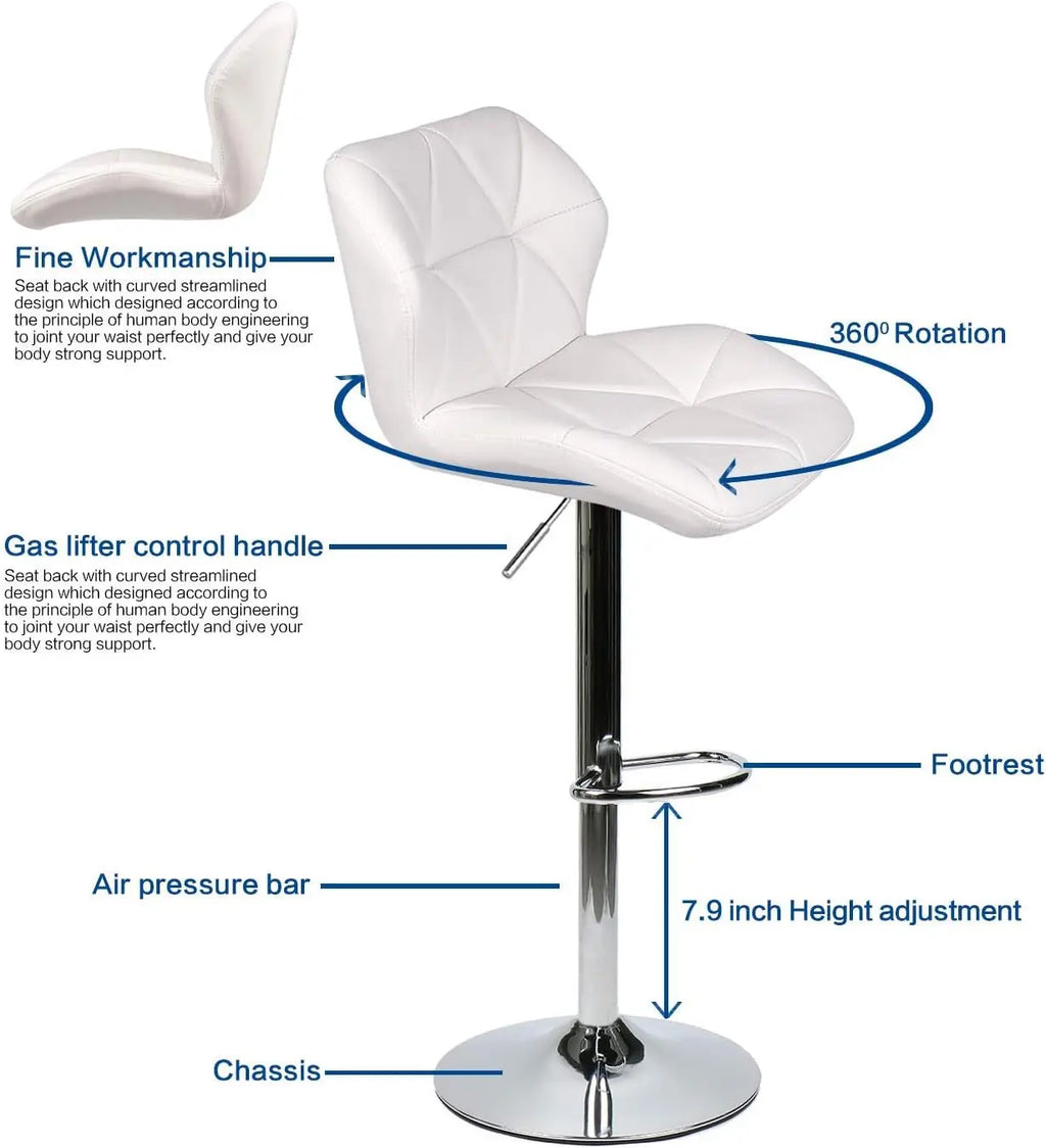 Bar Table and Chair Set of 3/ Adjustable Round Pub Desk with 2 Swivel Counter Height Barstools