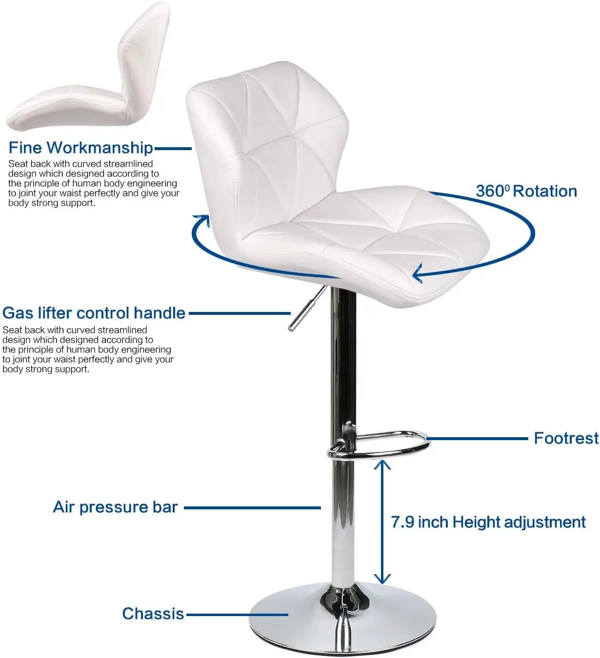 Bar Table and Chair Set of 3/ Adjustable Round Pub Desk with 2 Swivel Counter Height Barstools