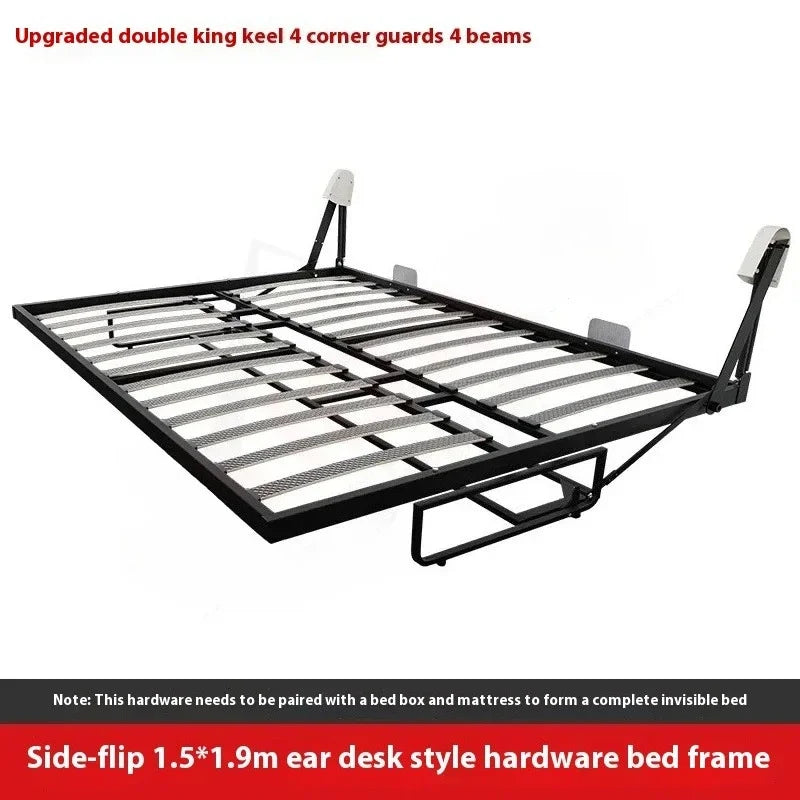 Multifunctional Invisible Desk Bed Bookcase Rotary Rollover Bed Wardrobe Integrated  Murphy Bed Bedroom Set Furniture