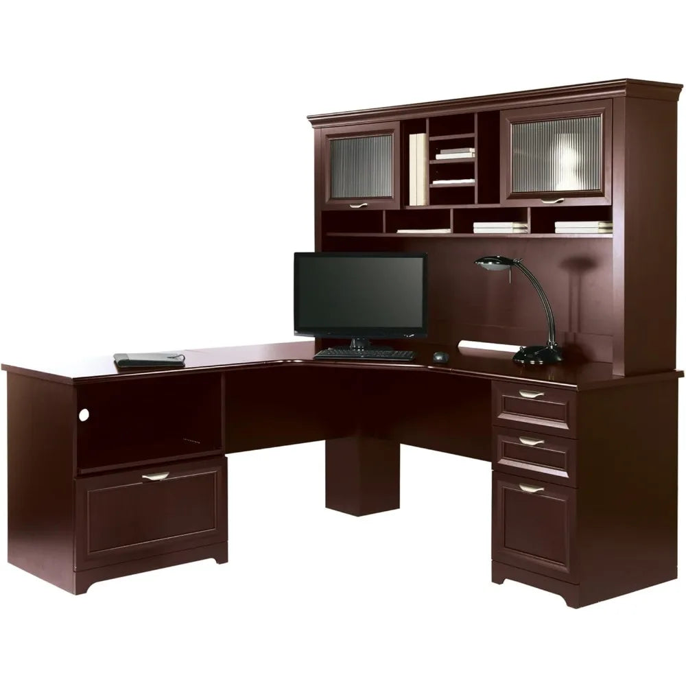 71" Wide Cherry L-Shaped Corner Desk