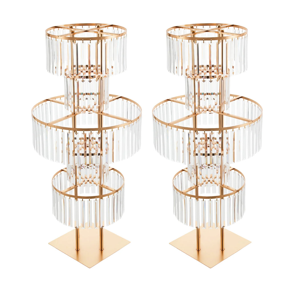 5 Tiers Crystal Flower Stand Gold/Silver 43.3 Inch Height Display Rack Aisle Guide Table Decoration Wedding Centerpiece/ Stand for Party Birthday Coffee Shop