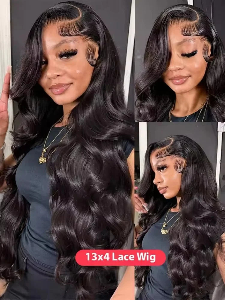 40 46Inch Body Wave Wigs Human Hair 13x6 13x4 HD Lace Frontal 100% Human Hair Wig For Black Women 250 Density Lace Closure Wigs