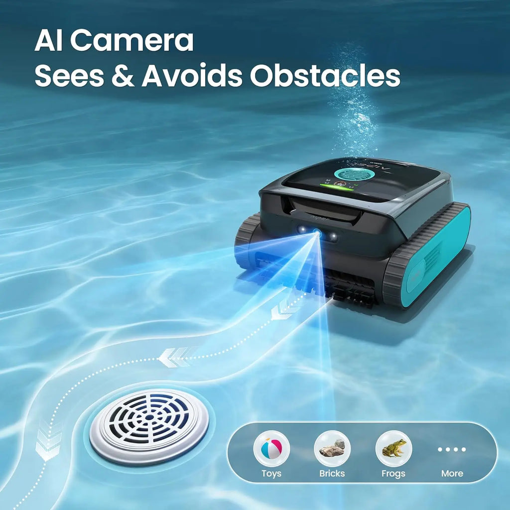 Scuba V3 AI Vision Cordless Robotic Pool Cleaner, Include Wireless Charging Dock, Smart Waterline Parking &, Custom