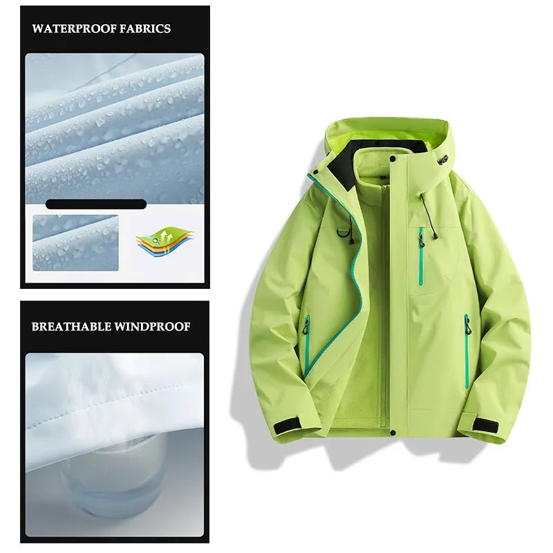Winter Jacket Outdoor 3-in-1 Waterproof Sport Coat/ Running Unisex Hooded Hiking Jacket/ Warm Breathable Outdoor Couple/ Loose Coat