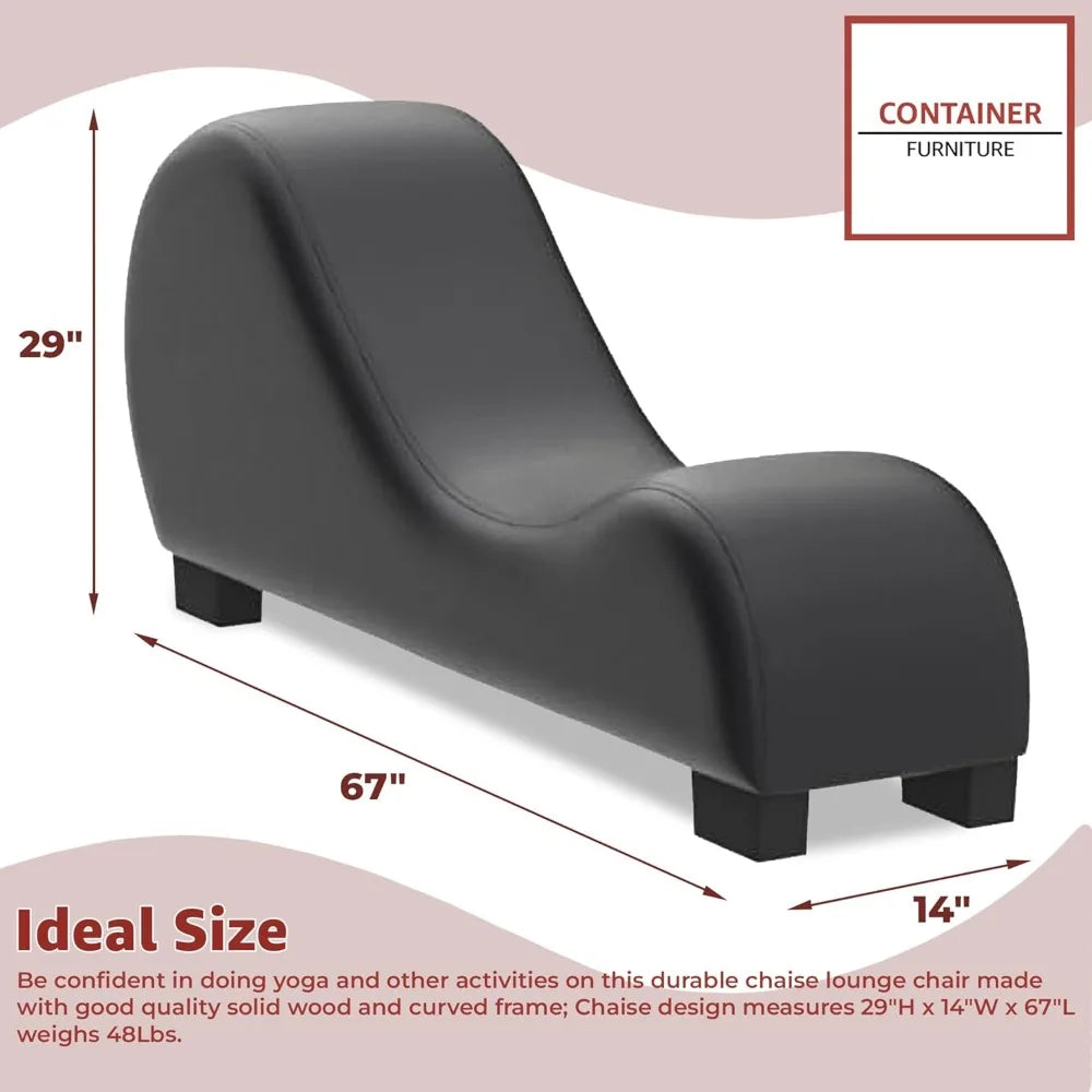 Yoga Chaise Lounge Collection- Faux Leather Curved Sofa
