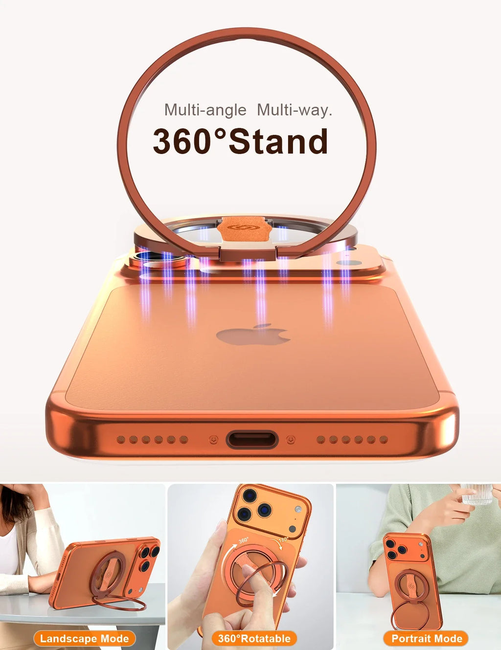 EWA Magnetic Phone Ring, Suitable for MagSafe Grip [Super Magnet] iPhone Fashion Shining Ring Phone Stand Accessories