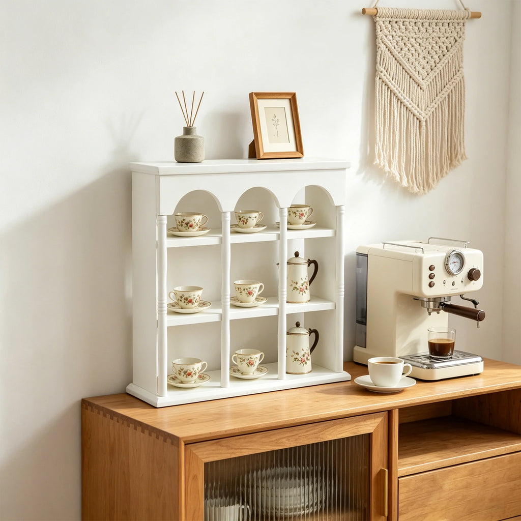 Coffee Mug Display Rack, Vintage Wall-Mounted Cup Case, Cup Rack for Living Room or Kitchen