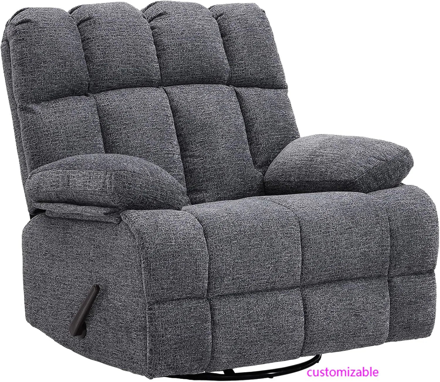 Oversized Rocker Chair, Lazy Boy Recliner Chair for Big Man, Extra Wide Manual Swivel Recliner, Overstuffed Soft Rocking Sofa