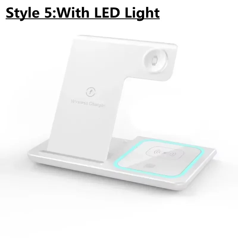 Desk Fast Wireless Charger Stand Pad/ Foldable Fast Charging Station Dock for iPhone 16 15 14 13 12 Pro Max Apple Watch, Air Pods
