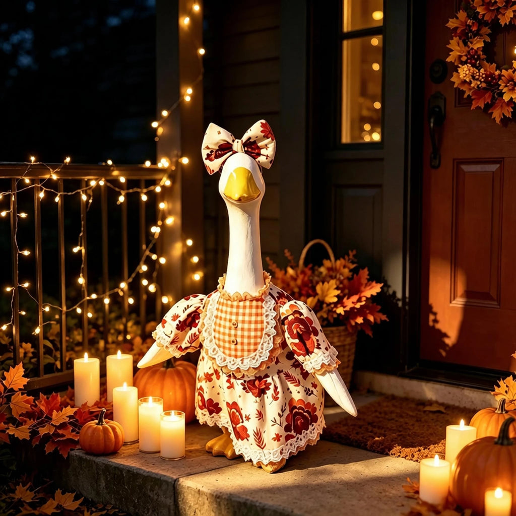 Porch Goose Outfit Outfit Maple Leaf Goose Dress With Goose Thanksgiving Outfit Maple Leaf Print Professional