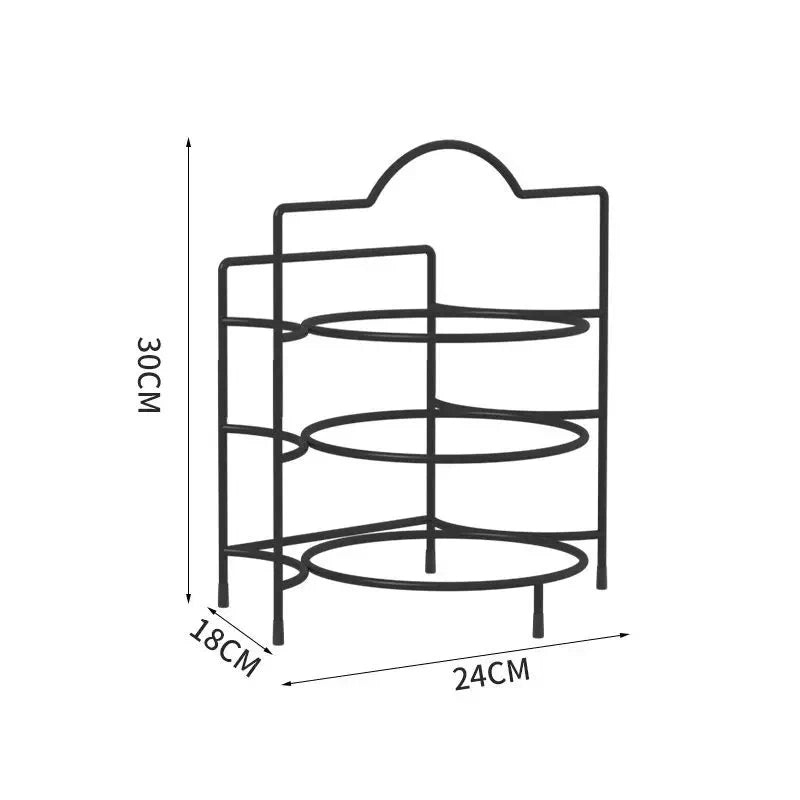 Kitchen Storage Shelf Multilayer Metal Shelves Wall-Mounted Dish Storage Rack Kitchen Table Top Organizer Preparation Dish Rack