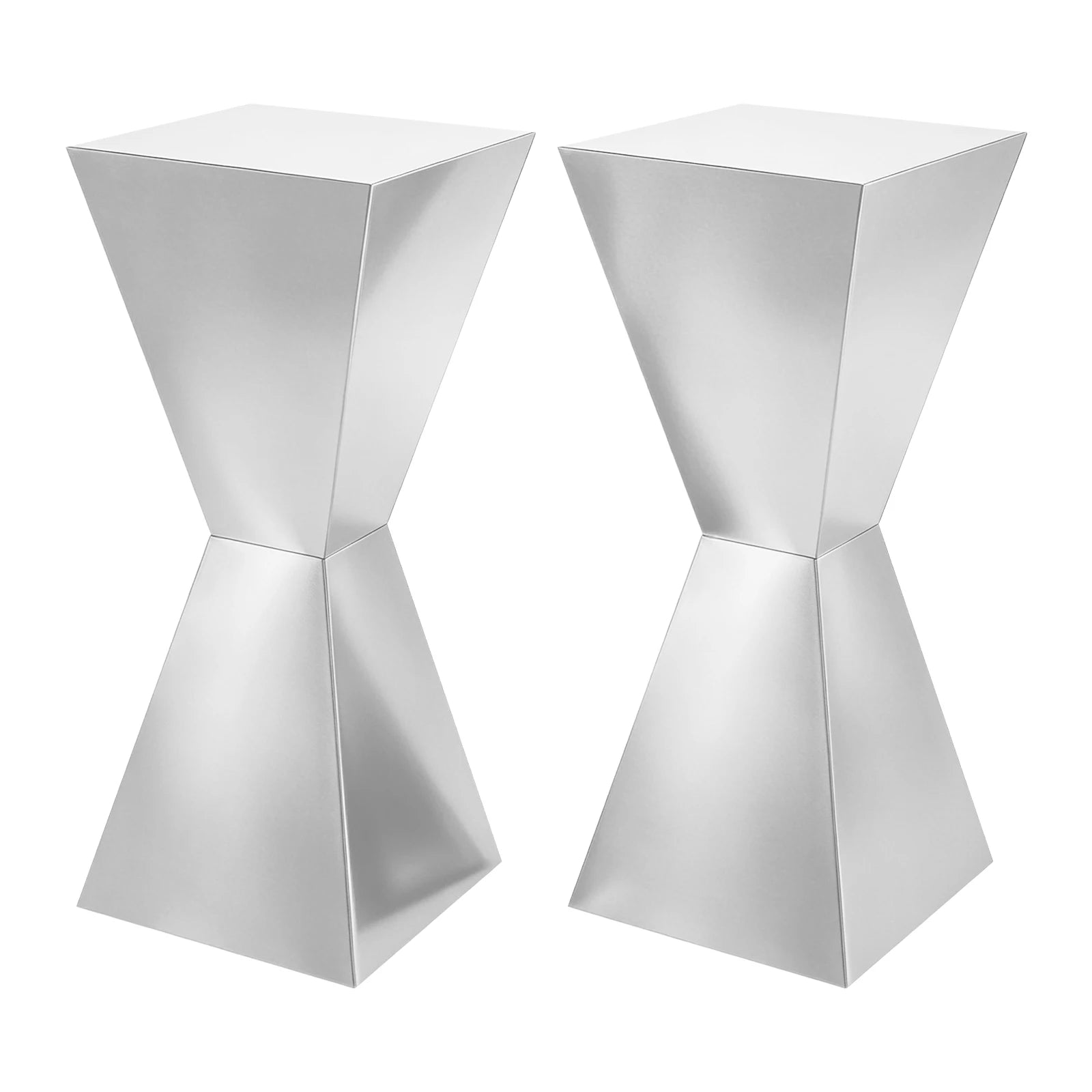 2PCS Stainless Steel Flower Stand, Gold/Silver Wedding Dessert Table Display /Stand, 25*25*60cm Freestanding Centerpiece Holder For Wedding, Birthday, Party Decor