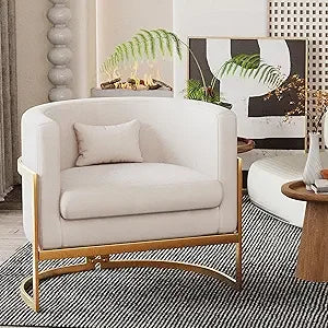 Upholstered Velvet Accent Barrel Arm Chair